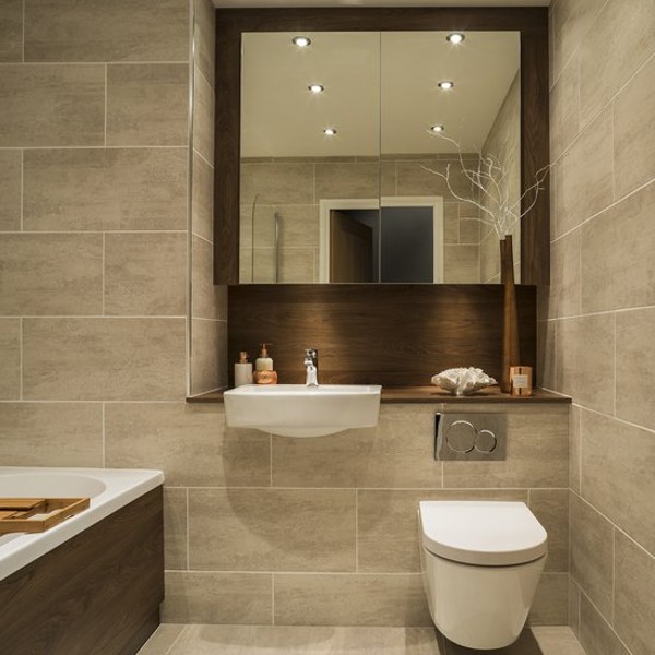Johnsons Ashlar ALRO1A Warm Taupe Textured Wall Tiles bathroom